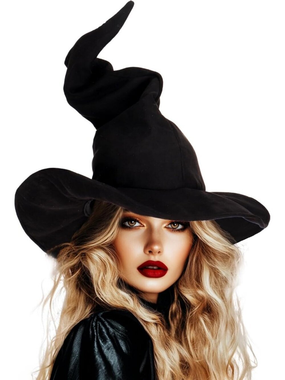 Women's Black Halloween Wizard Witch Hats Cosplay Costume Accessory For Party
